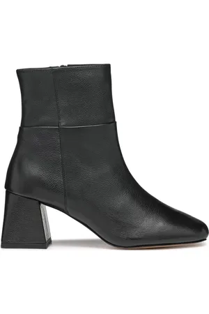Geox Schoenen, Dames, Zwart, 37 EU, Leer, Zwarte Enkellaarsjes voor Vrouwen