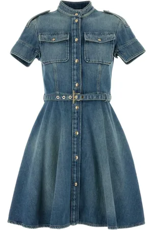 Alexander McQueen Kleedjes, Dames, Blauw, S, Denim, Denim Mini Jurk