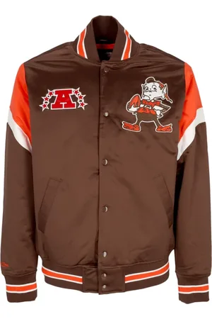 Mitchell & Ness Jassen, Heren, Bruin, S, Polyester, NFL Bomberjack Cleveland Browns Viering