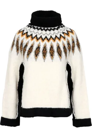 SEMICOUTURE Truien, Dames, Wit, S, Wol, Noorse Stijl Wollen Trui