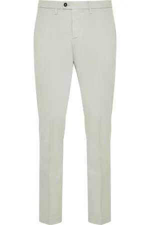 corneliani Broeken, Heren, Grijs, XL, Katoen, Lyocell Katoenen Broek met Zakken