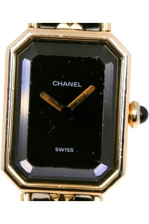 CHANEL Pre-owned, Dames, Zwart, ONE Size, Leer, Pre-owned Metal watches