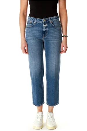 Closed Jeans, Dames, Blauw, 3XS L32, Katoen, Cropped Straight Fit Jeans