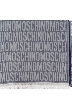 Moschino Accessoires, unisex, Blauw, ONE Size, Sjaal met monogram
