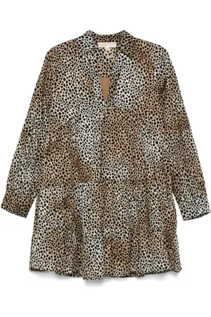 Michael Kors Kleedjes, Dames, Bruin, M, Katoen, Elegante Marrone Jurk voor Vrouwen