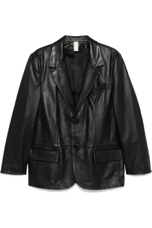 Sunflower Jassen, Heren, Zwart, M, Klassieke Leren Blazer