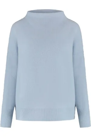 Vince Truien, Dames, Blauw, M, Kasjmier, Donkergrijze Boiled Funneleck Pullover