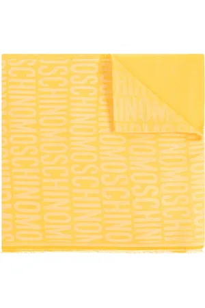Moschino Accessoires, unisex, Geel, ONE Size, Katoen, Monogram sjaal