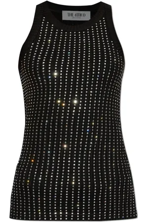 The Attico Tops, Dames, Zwart, S, Top met decoratieve afwerking