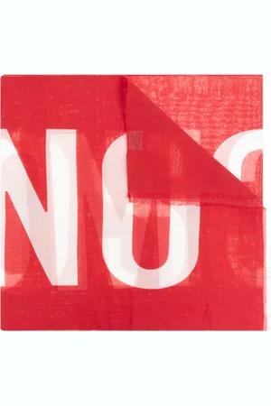 Moschino Accessoires, unisex, Rood, ONE Size, Katoen, Sjaal met logo