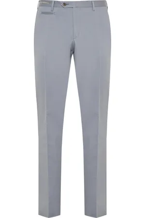 corneliani Broeken, Heren, Blauw, XL, Katoen, Katoenen broek met zij- en achterzakken