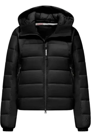 Invicta Jassen, Dames, Zwart, S, Polyester, Zwarte Bimateriaal Jas met Prima Loft®