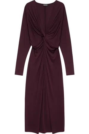 ANINE BING Kleedjes, Dames, Rood, S, Spandex, Bordeaux Mathilde Jurk