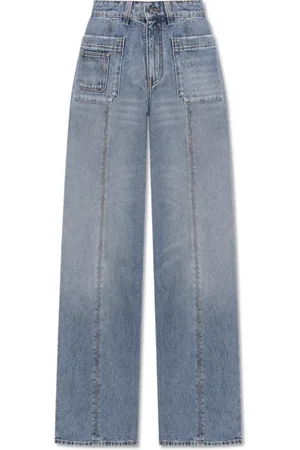 BLUMARINE Jeans, Dames, Blauw, S, Denim, Wijde type jeans