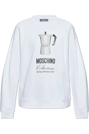 Moschino Sweatshirts & Hoodies, Heren, Wit, M, Katoen, Gedrukte sweatshirt