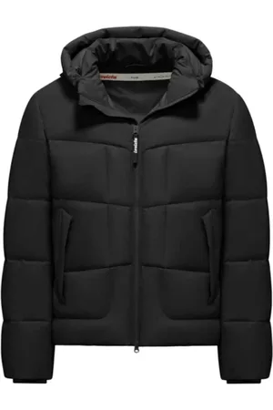 Invicta Jassen, Heren, Zwart, L, Zwarte Bimateriaal Jas met Prima Loft® Isolatie