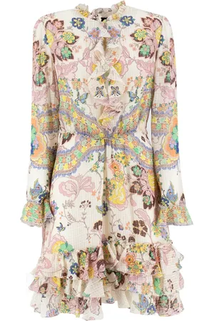 Etro Kleedjes, Dames, Veelkleurig, M, Bohemian Paisley Zijden Midi Jurk