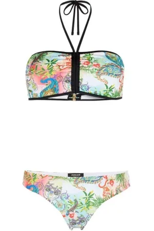 Roberto Cavalli Badkleding, Dames, Veelkleurig, S, Polyester, Botanische Halternek Bikini Set
