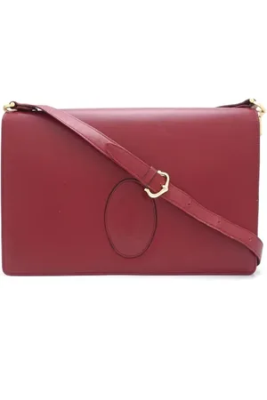 Cartier Pre-owned, Dames, Rood, ONE Size, Tweedehands leren schoudertassen