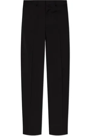 Moschino Broeken, Heren, Zwart, XL, Wol, Wollen broek met vouw