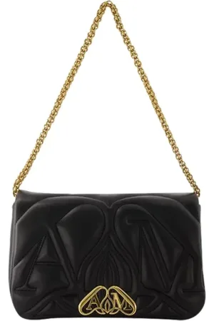 Alexander McQueen Tassen, Dames, Zwart, ONE Size, Leer, Leather shoulder-bags