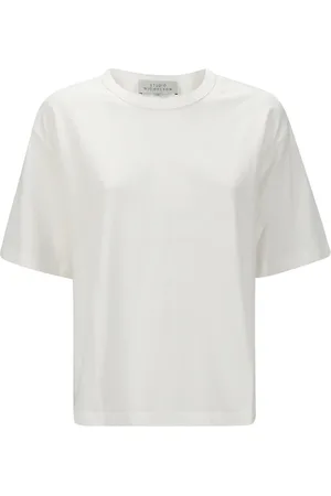 STUDIO NICHOLSON Tops, Dames, Wit, S, Zachte Crew-Neck T-shirt met korte mouwen