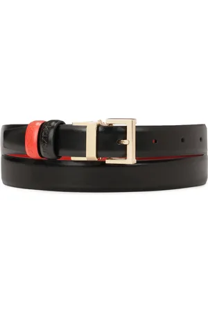 Kazar Accessoires, Dames, Zwart, 110 CM, Leer, Zwart en rood dubbelzijdige jurkriem