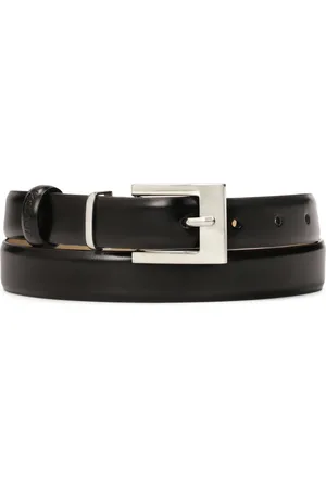 Kazar Accessoires, Dames, Zwart, 100 CM, Leer, Zwarte leren riem met zilveren gesp