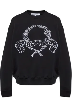 Moschino Sweatshirts & Hoodies, Heren, Zwart, 2Xl, Katoen, Sweatshirt met geborduurd logo