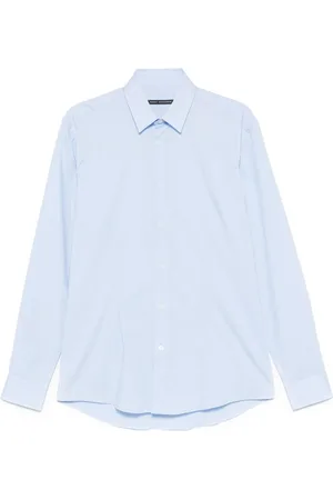 D.A. Daniele Alessandrini Overhemden, Heren, Blauw, M, Celeste Heren Overhemden Ss 25