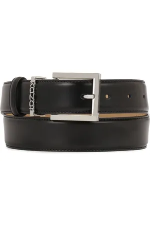 Kazar Accessoires, Dames, Zwart, 80 CM, Leer, Zwarte riem met metalen lus met logo