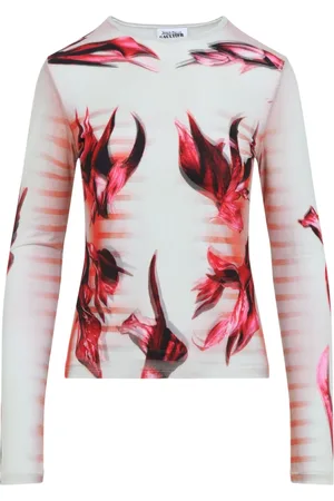 Jean Paul Gaultier Tops, Dames, Veelkleurig, S, Gedrukte Gelaagde Lange Mouw Top