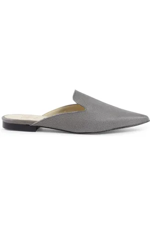 19V69 Italia Schoenen, Dames, Grijs, 40 EU, Stijlvolle leren slippers