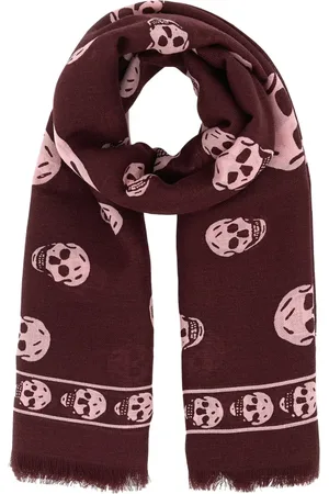 Alexander McQueen Accessoires, Dames, Rood, ONE Size, Wol, Skull Sjaals en Shawls