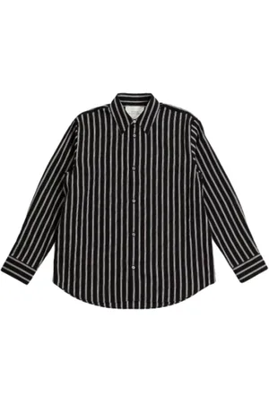 STUDIO NICHOLSON Overhemden, Heren, Blauw, M, Gestreepte Knoopshirt