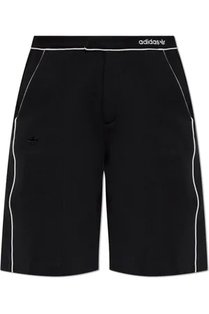 adidas Korte broeken, Dames, Zwart, L, Katoen, Logo shorts