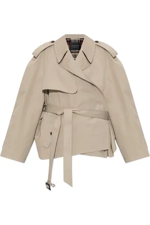 Balenciaga Mantels, Dames, , M, Katoen, Korte Trenchcoat