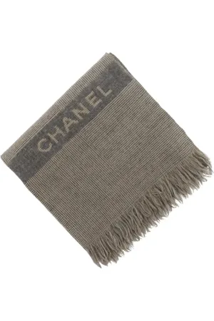 CHANEL Pre-owned, Dames, Grijs, ONE Size, Wol, Pre-owned Wool scarves