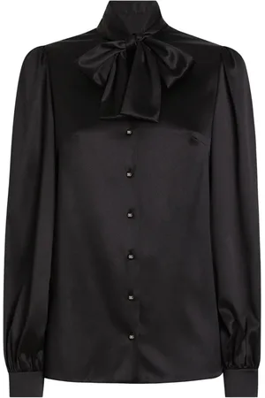 Dolce & Gabbana Blouses & Shirts, Dames, Zwart, L, Katoen, Casual Katoenen Overhemd in Blauw