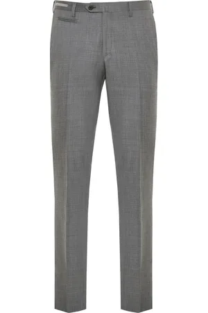 corneliani Broeken, Heren, Grijs, 2Xl, Wol, Wollen broek met zakken