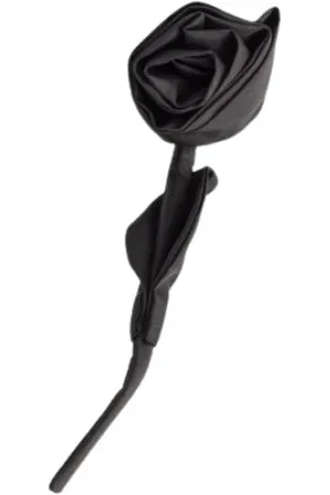 Simone Rocha Accessoires, unisex, Zwart, ONE Size, Nylon, Zwarte Nylon Rozenbroche