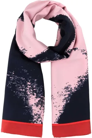 Alexander McQueen Accessoires, Dames, Veelkleurig, ONE Size, Twill Foulard Sjaal