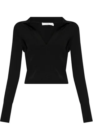 IRO Truien, Dames, Zwart, L, Geribbelde Top Fraya