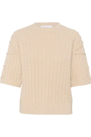 Karen by Simonsen Truien, Dames, , M, Seedpearl Gebreide Trui met O-Hals