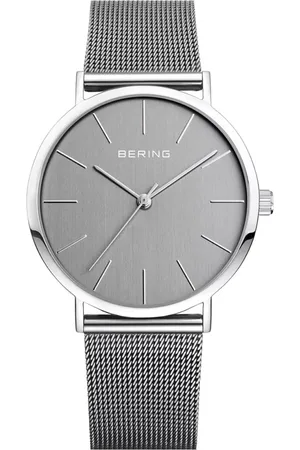 Bering Accessoires, Dames, Grijs, ONE Size, Dames set met analoge quartz horloge en oorbellen Grijs 13436-309-Gwp