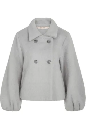 RUE de FEMME Jassen, Dames, Grijs, S, Elegante A-lijn Stone Grey Jas