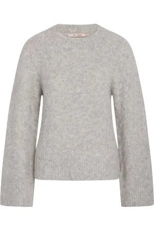 RUE de FEMME Truien, Dames, Grijs, S, Nylon, Elegante Stone Grey Gebreide Trui