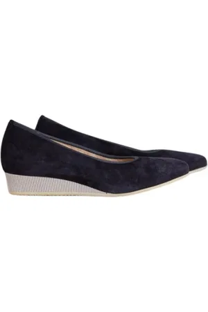 Hassia Schoenen, Dames, Blauw, 36 EU, Leer, Blauwe Oceaan Marine Slip-On Sleehak Sandaal