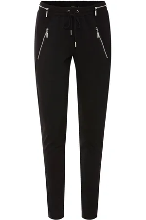 RUE de FEMME Broeken, Dames, Zwart, L, Casual gouden broek met luxe uitstraling