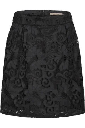 RUE de FEMME Rokken, Dames, Zwart, L, Elegante A-lijn Zwarte Rok met Kantdetail